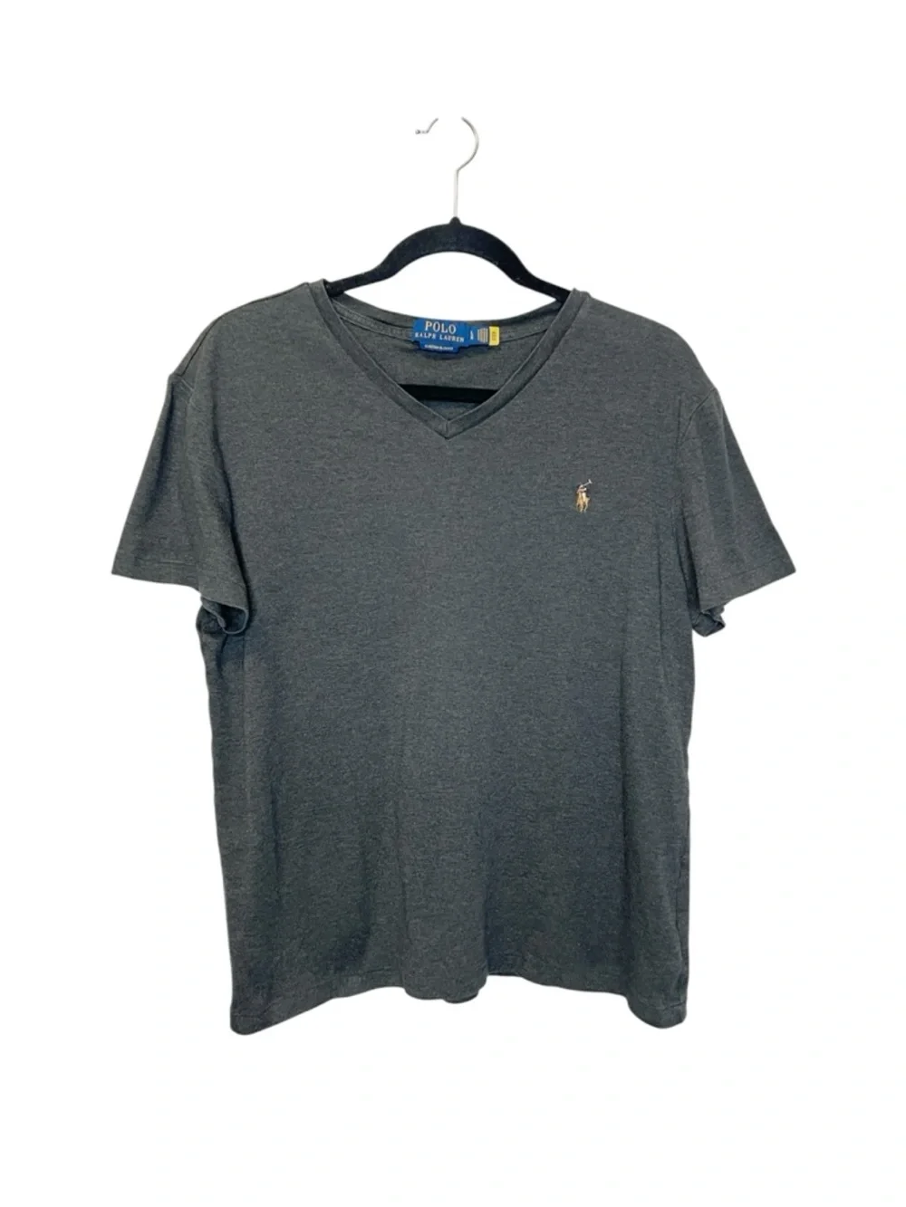 POLO Ralph Lauren Classic 100% Cotton Custom Slim Fit V Neck T-Shirt size Large